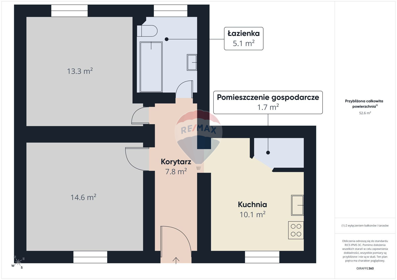 Rzut / plan: Mieszkanie Sprzedaż Miłogoszcz – 1
