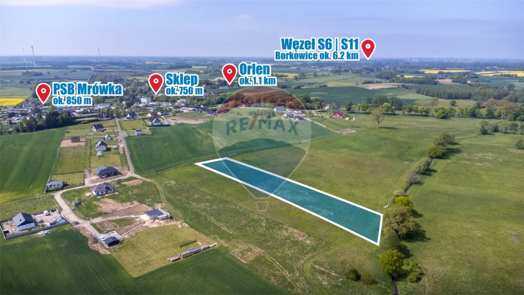 Działka na sprzedaż Będzino, 6 105 m²