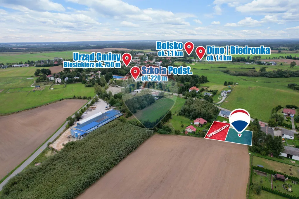 Działka na sprzedaż Biesiekierz, 867 m²