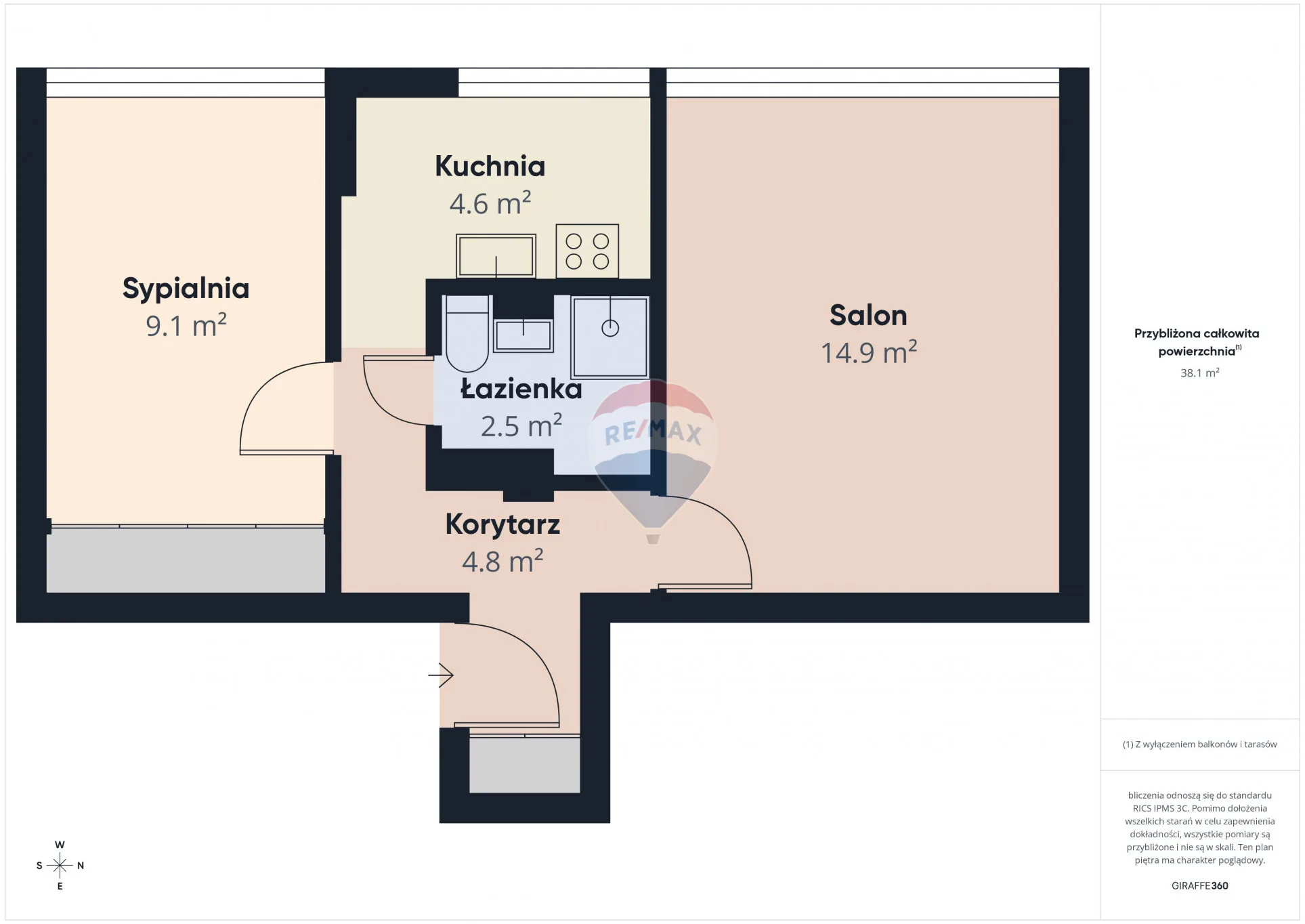Mieszkanie na wynajem Koszalin, ul. Władysława IV, 37,9 m² – zdjęcie 5 z 15