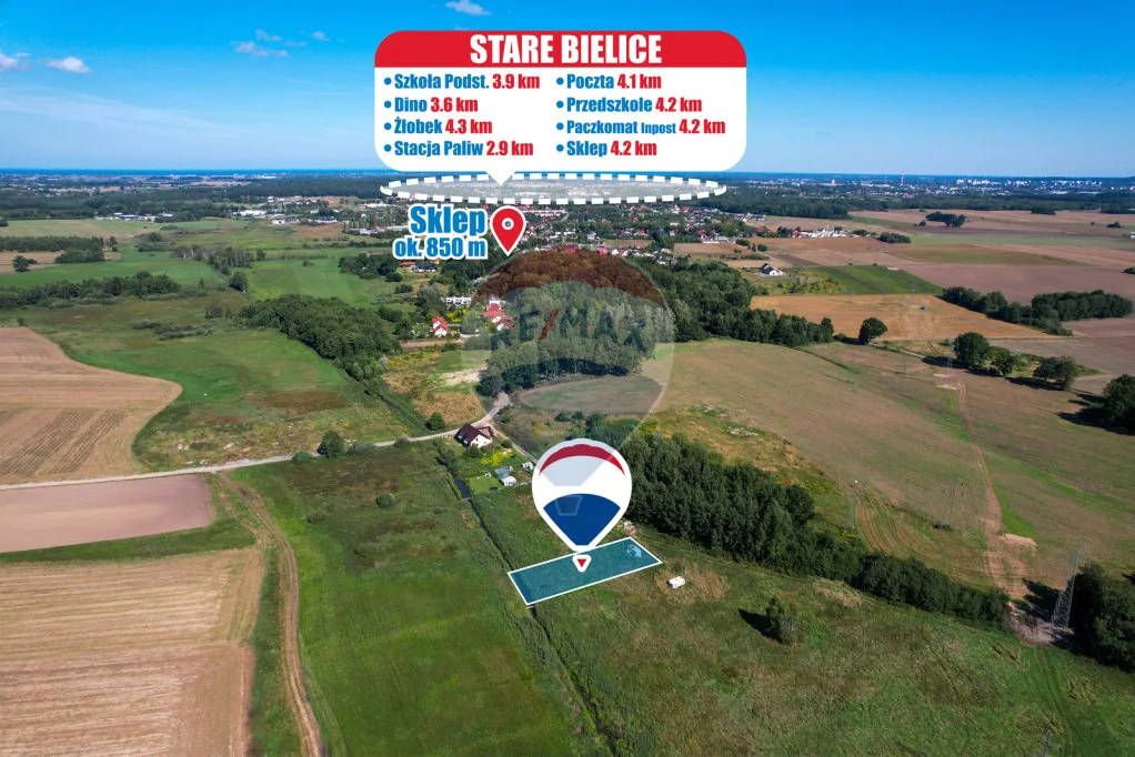 Działka na sprzedaż Nowe Bielice, 1 140 m²